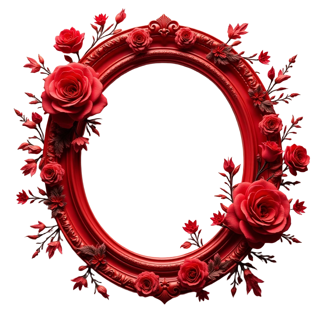 Elegant Red Rose Frame